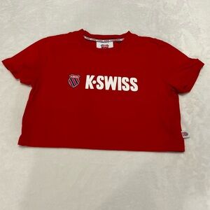 K-Swiss Kids Vibrant Red crop Tee